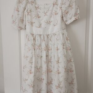 Floral White Kids Dress